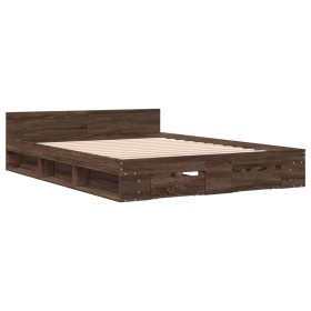 vidaXL Bettgestell mit Schubladen Braun Eichen-Optik 150x200 cm