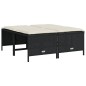 vidaXL Gartenhocker mit Kissen 4 Stk. Schwarz Poly Rattan vidaXL Gartenhocker mit Kissen 4 Stk. Schwarz Poly Rattan