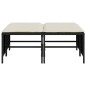 vidaXL Gartenhocker mit Kissen 4 Stk. Schwarz Poly Rattan vidaXL Gartenhocker mit Kissen 4 Stk. Schwarz Poly Rattan