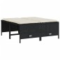 vidaXL Gartenhocker mit Kissen 4 Stk. Schwarz Poly Rattan vidaXL Gartenhocker mit Kissen 4 Stk. Schwarz Poly Rattan