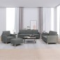 vidaXL 4-tlg. Sofagarnitur mit Kissen Dunkelgrau Stoff vidaXL 4-tlg. Sofagarnitur mit Kissen Dunkelgrau Stoff