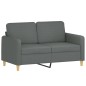 vidaXL 4-tlg. Sofagarnitur mit Kissen Dunkelgrau Stoff vidaXL 4-tlg. Sofagarnitur mit Kissen Dunkelgrau Stoff