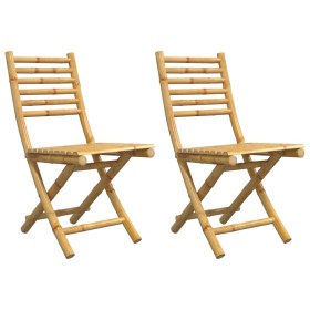 vidaXL Gartenstühle 2 Stk. Klappbar 43x54x88 cm Bambus