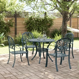 vidaXL 5-tlg. Garten-Essgruppe Grün Aluminiumguss