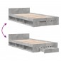 vidaXL Bettgestell mit Schublade Betongrau 100x200 cm Holzwerkstoff vidaXL Bettgestell mit Schublade Betongrau 100x200 cm Holzwerkstoff