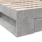 vidaXL Bettgestell mit Schublade Betongrau 100x200 cm Holzwerkstoff vidaXL Bettgestell mit Schublade Betongrau 100x200 cm Holzwerkstoff