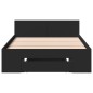 vidaXL Bettgestell mit Schublade Schwarz 100x200 cm Holzwerkstoff vidaXL Bettgestell mit Schublade Schwarz 100x200 cm Holzwerkstoff