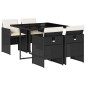 vidaXL 5-tlg. Garten-Essgruppe mit Kissen Schwarz Poly Rattan vidaXL 5-tlg. Garten-Essgruppe mit Kissen Schwarz Poly Rattan