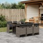 vidaXL 7-tlg. Garten-Essgruppe mit Kissen Grau Poly Rattan vidaXL 7-tlg. Garten-Essgruppe mit Kissen Grau Poly Rattan