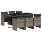 vidaXL 7-tlg. Garten-Essgruppe mit Kissen Grau Poly Rattan vidaXL 7-tlg. Garten-Essgruppe mit Kissen Grau Poly Rattan