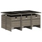vidaXL 7-tlg. Garten-Essgruppe mit Kissen Grau Poly Rattan vidaXL 7-tlg. Garten-Essgruppe mit Kissen Grau Poly Rattan
