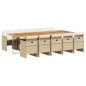 vidaXL 11-tlg. Garten-Essgruppe mit Kissen Beige Poly Rattan vidaXL 11-tlg. Garten-Essgruppe mit Kissen Beige Poly Rattan