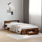 vidaXL Bettgestell mit Schublade Räuchereiche 90x190 cm Holzwerkstoff vidaXL Bettgestell mit Schublade Räuchereiche 90x190 cm Holzwerkstoff