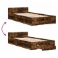 vidaXL Bettgestell mit Schublade Räuchereiche 90x190 cm Holzwerkstoff vidaXL Bettgestell mit Schublade Räuchereiche 90x190 cm Holzwerkstoff