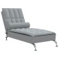 vidaXL Massage-Chaiselongue mit Nackenrolle Hellgrau Stoff vidaXL Massage-Chaiselongue mit Nackenrolle Hellgrau Stoff