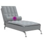 vidaXL Massage-Chaiselongue mit Nackenrolle Hellgrau Stoff vidaXL Massage-Chaiselongue mit Nackenrolle Hellgrau Stoff