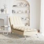 vidaXL Massage-Chaiselongue mit Nackenrolle Creme Stoff vidaXL Massage-Chaiselongue mit Nackenrolle Creme Stoff