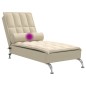 vidaXL Massage-Chaiselongue mit Nackenrolle Creme Stoff vidaXL Massage-Chaiselongue mit Nackenrolle Creme Stoff