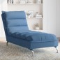 vidaXL Chaiselongue mit Kissen Blau Stoff vidaXL Chaiselongue mit Kissen Blau Stoff