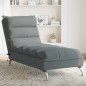 vidaXL Massage-Chaiselongue mit Kissen Dunkelgrau Stoff vidaXL Massage-Chaiselongue mit Kissen Dunkelgrau Stoff