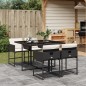 vidaXL 5-tlg. Garten-Essgruppe mit Kissen Schwarz Poly Rattan vidaXL 5-tlg. Garten-Essgruppe mit Kissen Schwarz Poly Rattan