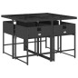 vidaXL 5-tlg. Garten-Essgruppe mit Kissen Schwarz Poly Rattan vidaXL 5-tlg. Garten-Essgruppe mit Kissen Schwarz Poly Rattan