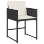 vidaXL 5-tlg. Garten-Essgruppe mit Kissen Schwarz Poly Rattan vidaXL 5-tlg. Garten-Essgruppe mit Kissen Schwarz Poly Rattan