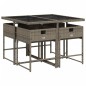 vidaXL 5-tlg. Garten-Essgruppe mit Kissen Grau Poly Rattan vidaXL 5-tlg. Garten-Essgruppe mit Kissen Grau Poly Rattan