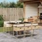vidaXL 7-tlg. Garten-Essgruppe mit Kissen Beige Poly Rattan vidaXL 7-tlg. Garten-Essgruppe mit Kissen Beige Poly Rattan