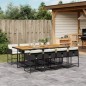 vidaXL 9-tlg. Garten-Essgruppe mit Kissen Schwarz Poly Rattan vidaXL 9-tlg. Garten-Essgruppe mit Kissen Schwarz Poly Rattan