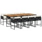 vidaXL 9-tlg. Garten-Essgruppe mit Kissen Schwarz Poly Rattan vidaXL 9-tlg. Garten-Essgruppe mit Kissen Schwarz Poly Rattan