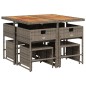 vidaXL 9-tlg. Garten-Essgruppe mit Kissen Grau Poly Rattan vidaXL 9-tlg. Garten-Essgruppe mit Kissen Grau Poly Rattan
