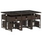 vidaXL 11-tlg. Garten-Essgruppe mit Kissen Braun Poly Rattan vidaXL 11-tlg. Garten-Essgruppe mit Kissen Braun Poly Rattan