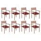 vidaXL Stapelbare Gartenstühle mit Kissen 8 Stk. Massivholz Teak vidaXL Stapelbare Gartenstühle mit Kissen 8 Stk. Massivholz Teak