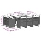 vidaXL 11-tlg. Garten-Essgruppe mit Kissen Grau Poly Rattan vidaXL 11-tlg. Garten-Essgruppe mit Kissen Grau Poly Rattan