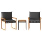 vidaXL 3-tlg. Bistro-Set mit Kissen Schwarz Poly Rattan Akazienholz vidaXL 3-tlg. Bistro-Set mit Kissen Schwarz Poly Rattan Akazienholz