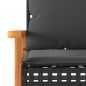 vidaXL 3-tlg. Bistro-Set mit Kissen Schwarz Poly Rattan Akazienholz vidaXL 3-tlg. Bistro-Set mit Kissen Schwarz Poly Rattan Akazienholz