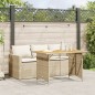 vidaXL 2-tlg. Garten-Essgruppe mit Kissen Beige Poly Rattan vidaXL 2-tlg. Garten-Essgruppe mit Kissen Beige Poly Rattan