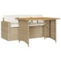vidaXL 2-tlg. Garten-Essgruppe mit Kissen Beige Poly Rattan vidaXL 2-tlg. Garten-Essgruppe mit Kissen Beige Poly Rattan