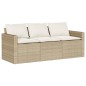 vidaXL 2-tlg. Garten-Essgruppe mit Kissen Beige Poly Rattan vidaXL 2-tlg. Garten-Essgruppe mit Kissen Beige Poly Rattan