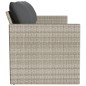 vidaXL Gartensofa mit Kissen 3-Sitzer Hellgrau Poly Rattan vidaXL Gartensofa mit Kissen 3-Sitzer Hellgrau Poly Rattan