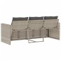 vidaXL Gartensofa mit Kissen 3-Sitzer Hellgrau Poly Rattan vidaXL Gartensofa mit Kissen 3-Sitzer Hellgrau Poly Rattan