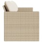 vidaXL Gartensofa mit Kissen 3-Sitzer Beige Poly Rattan vidaXL Gartensofa mit Kissen 3-Sitzer Beige Poly Rattan