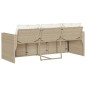 vidaXL Gartensofa mit Kissen 3-Sitzer Beige Poly Rattan vidaXL Gartensofa mit Kissen 3-Sitzer Beige Poly Rattan