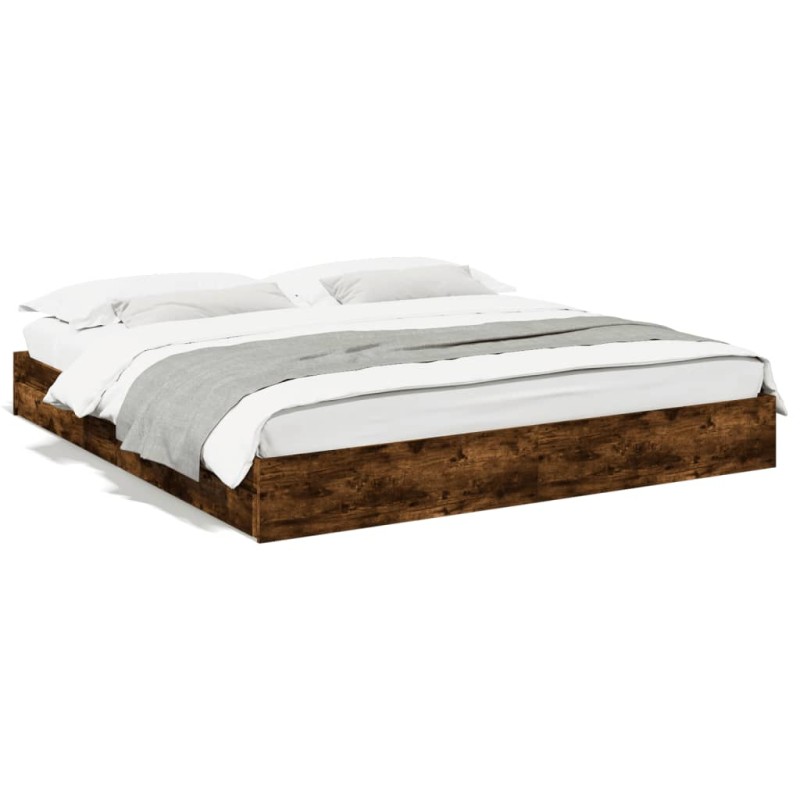 vidaXL Bettgestell mit Schubladen Räuchereiche 180x200cm Holzwerkstoff vidaXL Bettgestell mit Schubladen Räuchereiche 180x200cm Holzwerkstoff