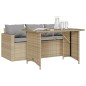 vidaXL 2-tlg. Garten-Essgruppe mit Kissen Beige Poly Rattan vidaXL 2-tlg. Garten-Essgruppe mit Kissen Beige Poly Rattan