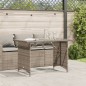 vidaXL Gartentisch mit Glasplatte Grau 110x68x70 cm Poly Rattan vidaXL Gartentisch mit Glasplatte Grau 110x68x70 cm Poly Rattan