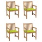 Gartenstühle 4 Stk. mit Hellgrünen Kissen Massivholz Teak Gartenstühle 4 Stk. mit Hellgrünen Kissen Massivholz Teak