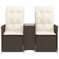 vidaXL Gartensofa 2-Sitzer Verstellbar mit Tisch Braun Poly Rattan vidaXL Gartensofa 2-Sitzer Verstellbar mit Tisch Braun Poly Rattan