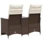vidaXL Gartensofa 2-Sitzer Verstellbar mit Tisch Braun Poly Rattan vidaXL Gartensofa 2-Sitzer Verstellbar mit Tisch Braun Poly Rattan